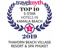 Award Top10 5 Star Hotels in Kamala Beach Travelmyth Awards for Thavorn Beach Village Resort and Apa Phuket 2019
