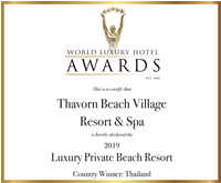 Award World Luxury Hotel Lluxury Pivate Beach Resort Phuket 2019